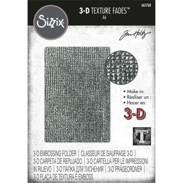 Sizzix 3-D Texture Fades Embossing Folder - Woven by Tim Holtz