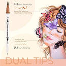 Ohuhu Maui 36 Skin Tone Colors Dual Tips Water Based Art Markers, Brush & Fineliner Y30-80600-46