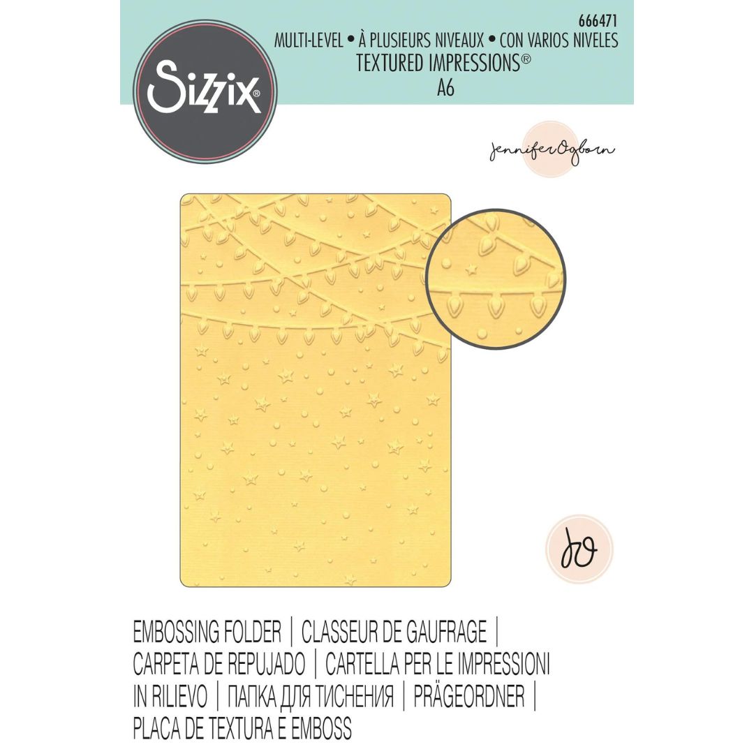 Sizzix Multi-Level Textured Impressions Embossing Folder - Stars and Lights