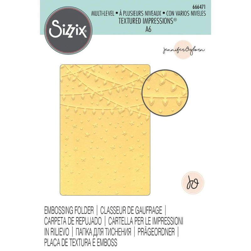 Sizzix Multi-Level Textured Impressions Embossing Folder - Stars and Lights