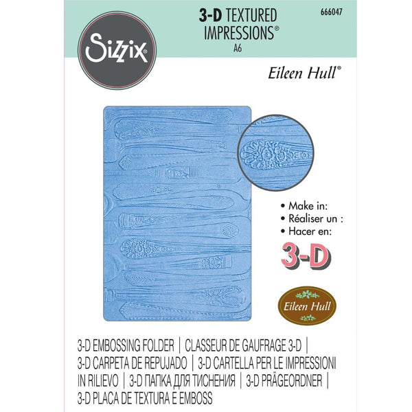 Sizzix 3-D Textured Impressions Embossing Folder - Silverware by Eileen Hull