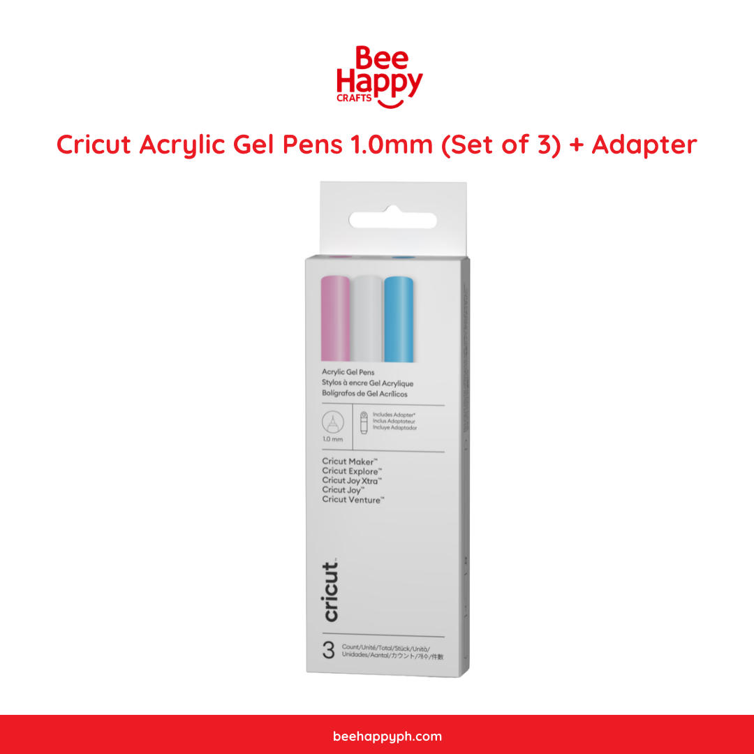 Cricut Acrylic Gel Pens 1.0mm 3pcs + Adapter