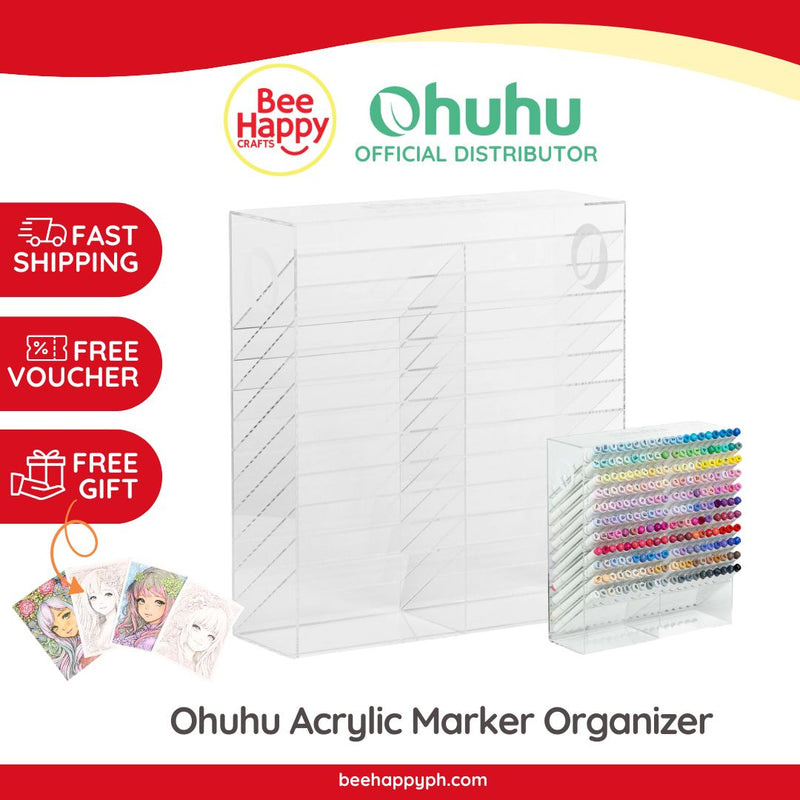 Ohuhu Acrylic Marker Organizer 112 Markers Desktop Storage Case Y30-10500-02