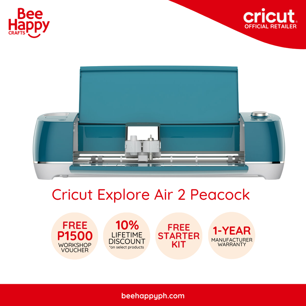 Cricut Explore Air 2 Peacock Electronic Cutting Machine + Free Worksho