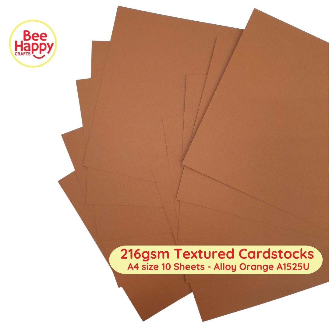 Bee Happy 216gsm Textured Cardstocks A4 Size 10 Sheets - Pastel & Dark Colors