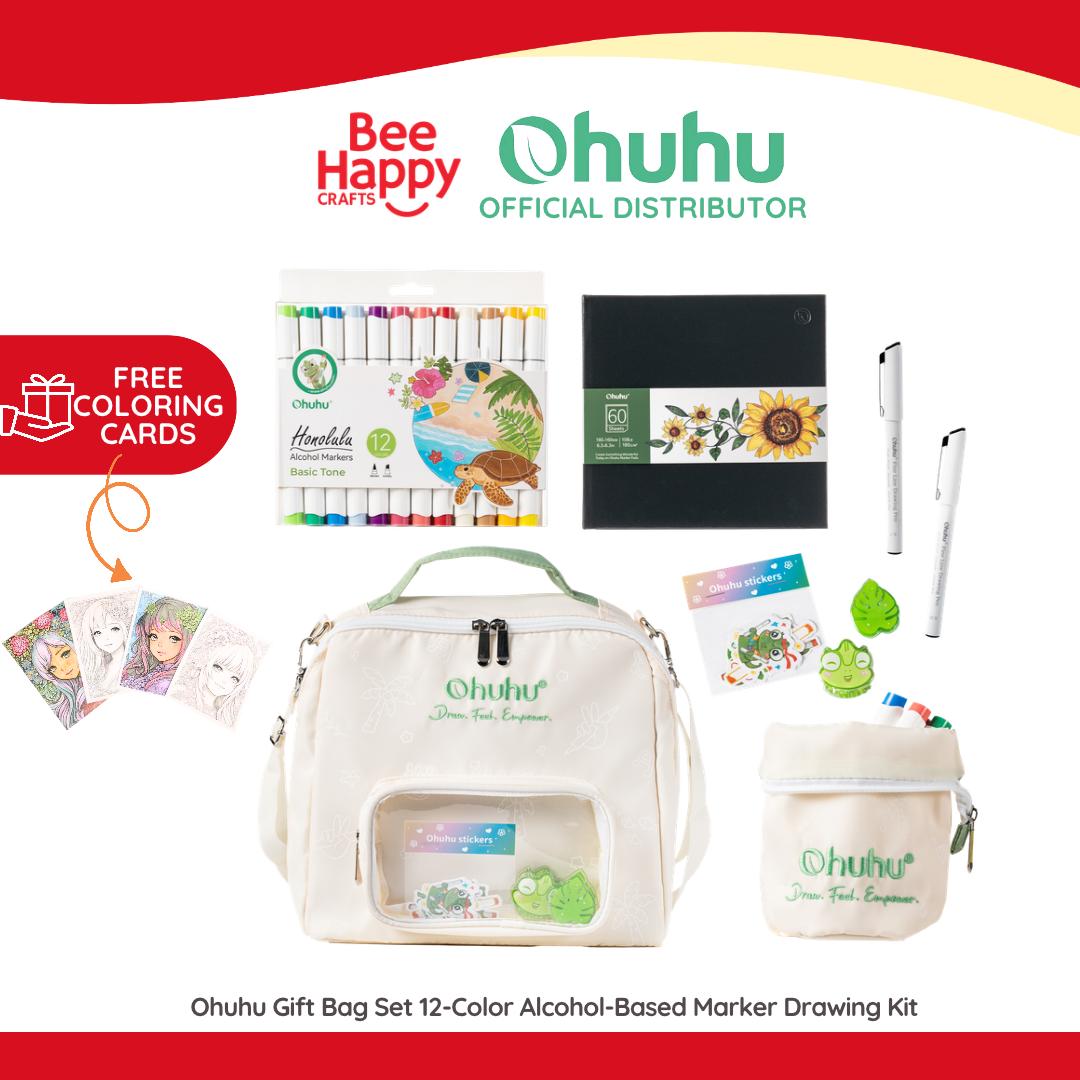 Ohuhu Gift Bag Set 12-Color Alcohol-Based Marker Drawing Kit Y30-80406-73