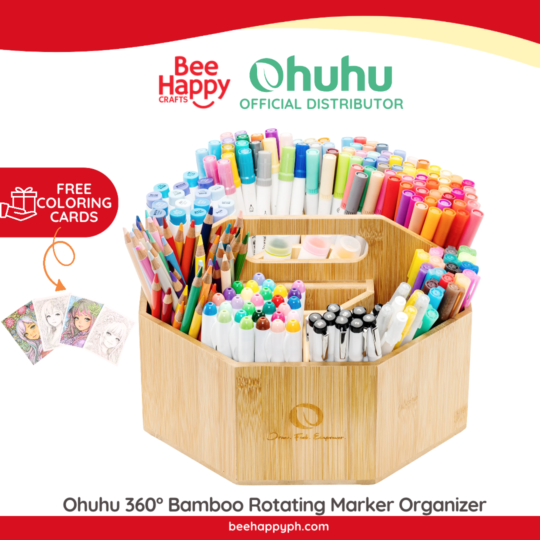 Ohuhu 360° Bamboo Rotating Marker Organizer Y30-80500-11