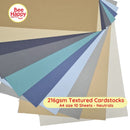 Bee Happy 216gsm Textured Cardstocks A4 Size 10 Sheets - Neutrals & Basics