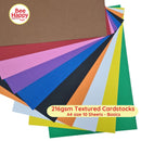 Bee Happy 216gsm Textured Cardstocks A4 Size 10 Sheets - Neutrals & Basics