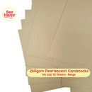 Bee Happy 260gsm Pearlescent Cardstocks A4 Size 10 Sheets - Shadow Neutral & Light Neutrals