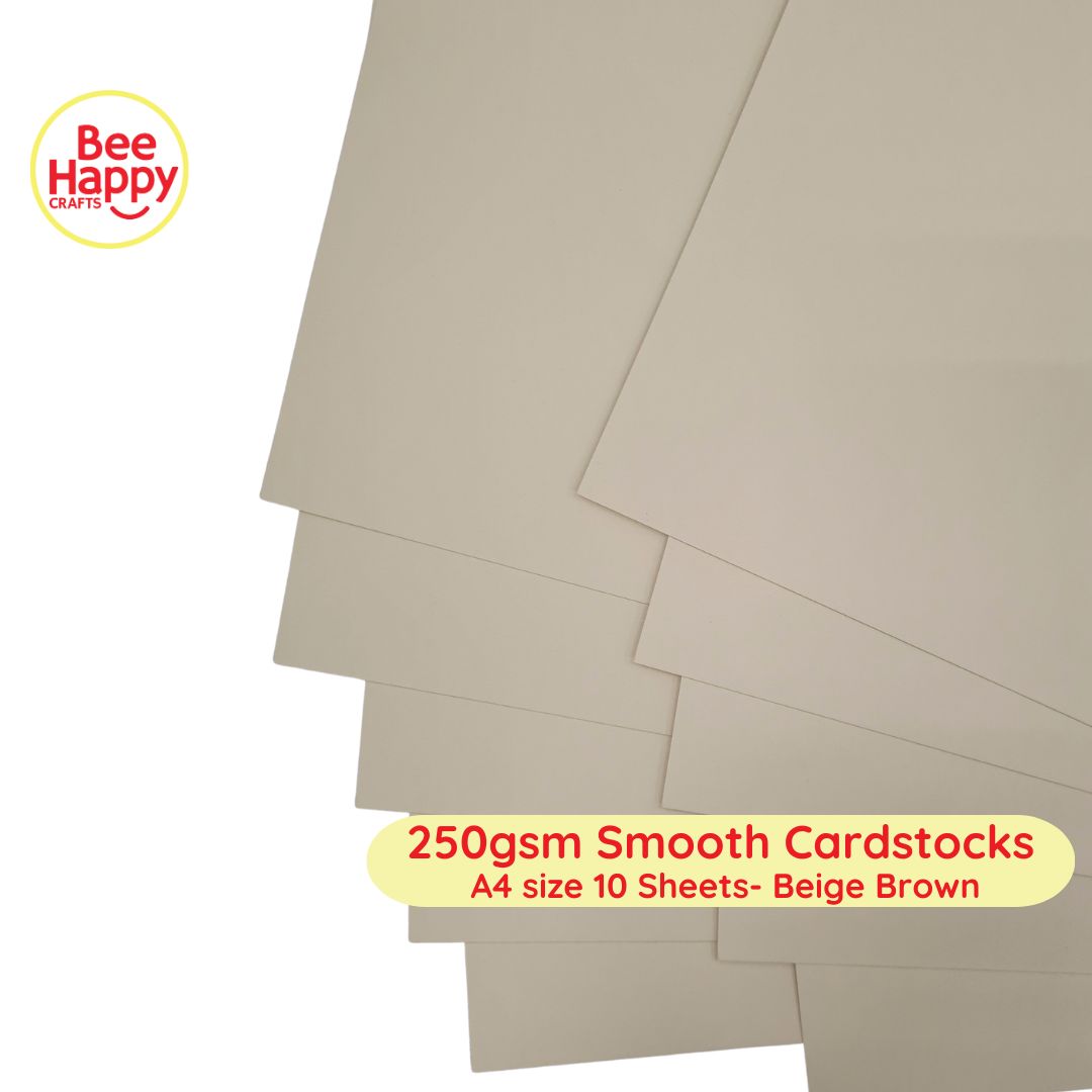 Bee Happy 250gsm Smooth Cardstocks 10 Sheets - Neutrals & Grays