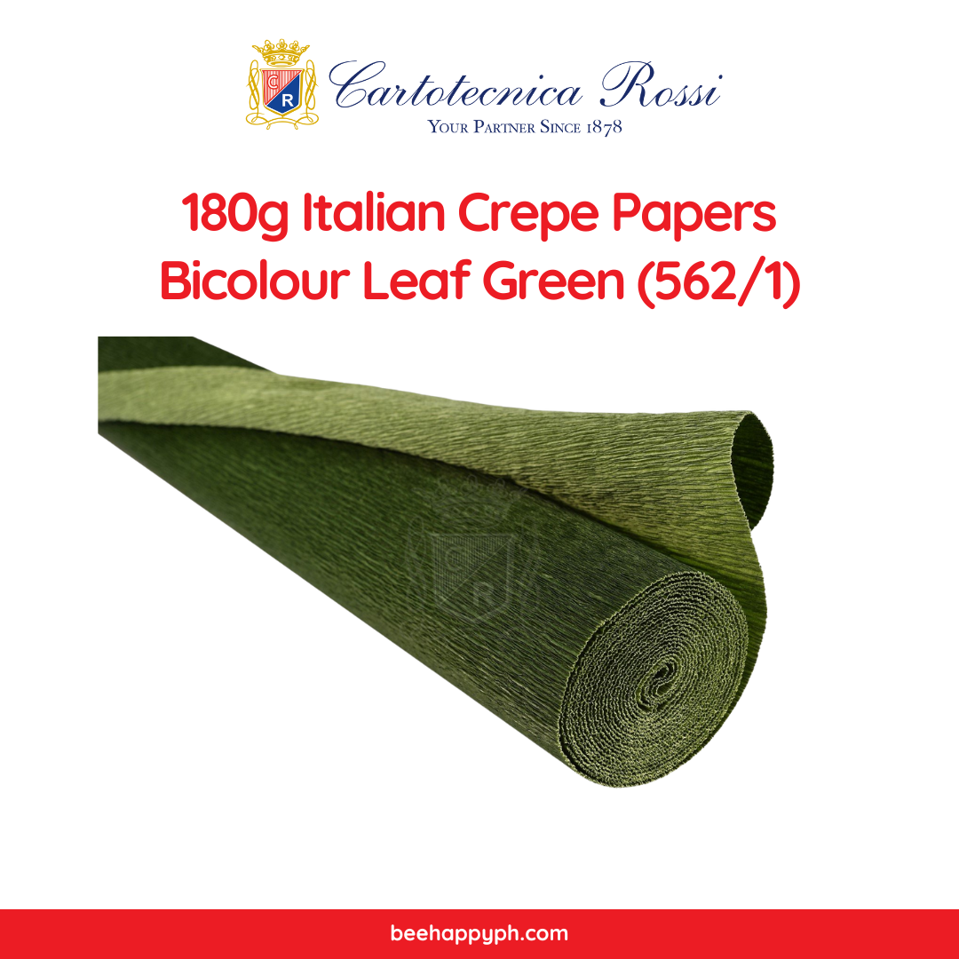 Cartotecnica Rossi Crepe Papers 180g (Green Shades) Full Roll Premium Italian Crepe Papers