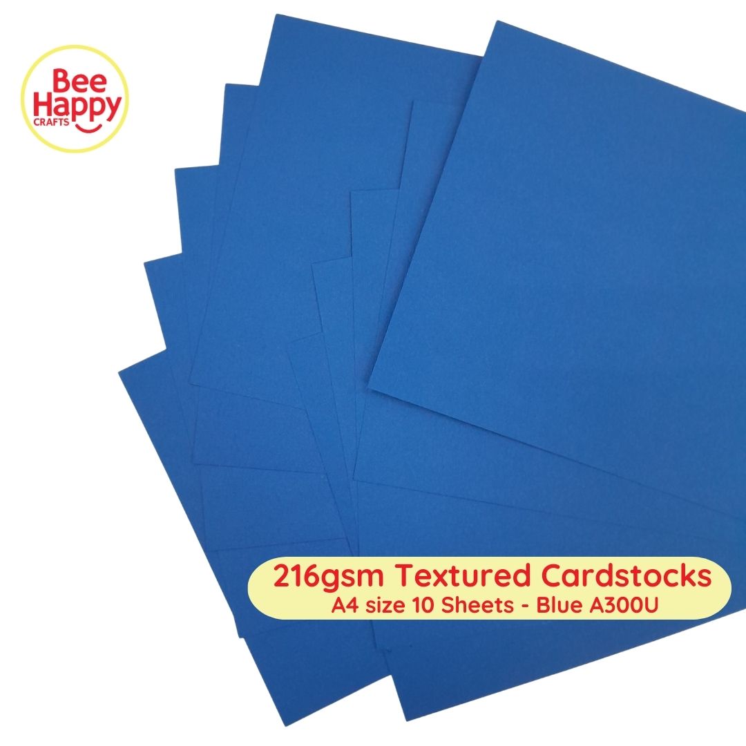 Bee Happy 216gsm Textured Cardstocks A4 Size 10 Sheets - Neutrals & Basics
