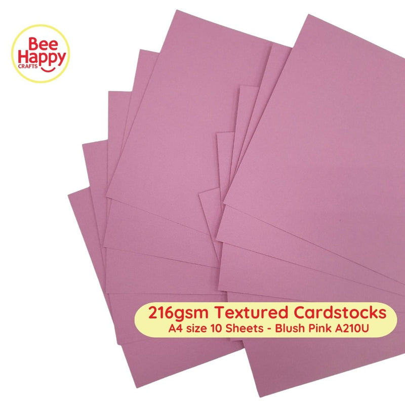 Bee Happy 216gsm Textured Cardstocks A4 Size 10 Sheets - Pastel & Dark Colors