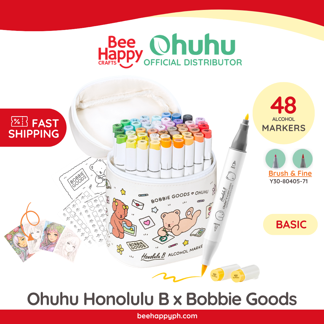 Ohuhu x Bobbie Goods Honolulu B 48 Basic Colors Dual Tips Brush & Fine Y30-80405-71