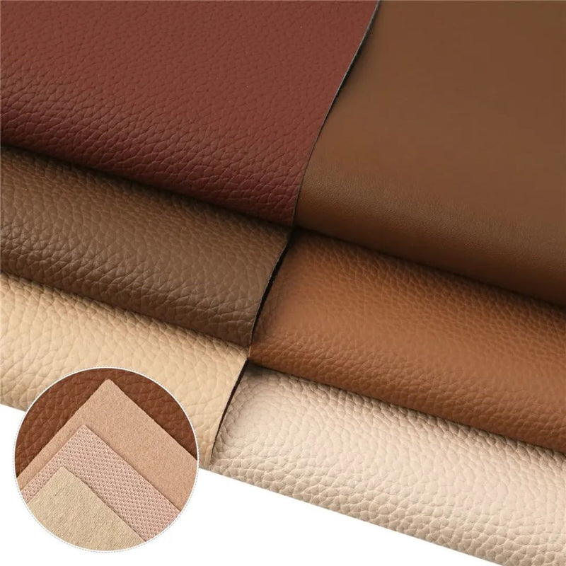 Bee Happy Faux Leather Sheets - Brown Color Artificial Vinyl 8pcs