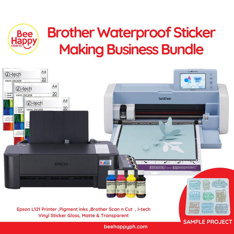 Brother Waterproof Sticker Making Business Bundle A - Epson L121 Printer , Brother SDX1200 ScanNCut