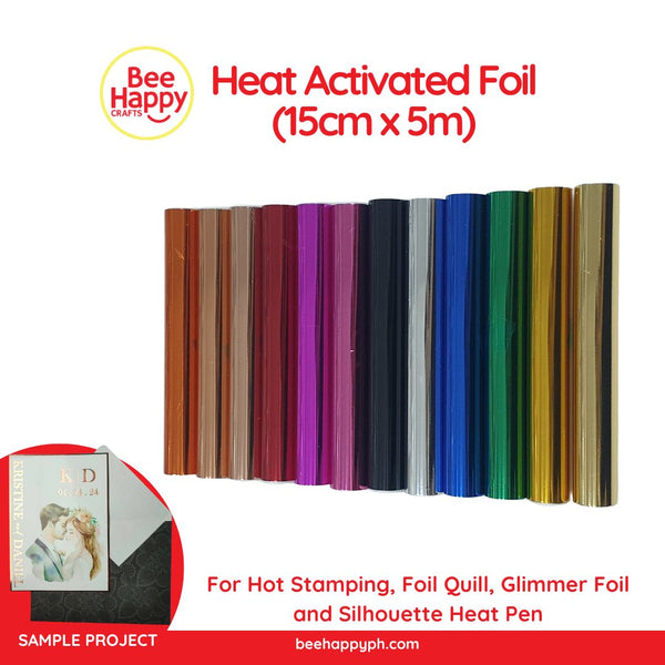 Bee Happy Heat Activated Foil/ Hot Foil for Stamping, Foil Quill, Glimmer Foil and Silhouette Heat Pen (15cm x 5m)