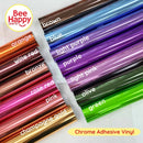 Bee Happy Premium Chrome Metallic Mirror Vinyl 12" x 12" or  12" x 36" (w/ Protective Film)