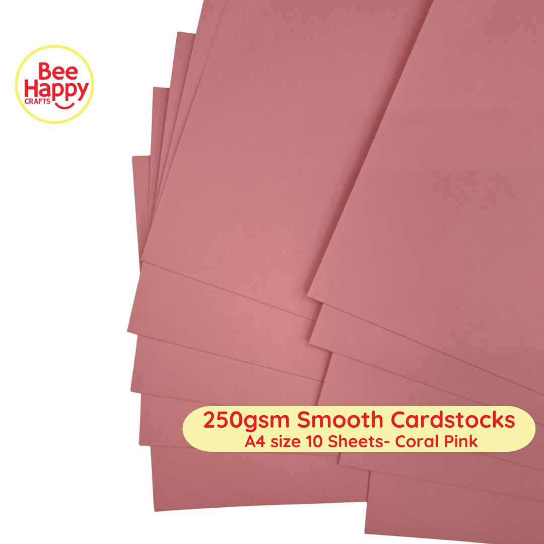 Bee Happy 250gsm Smooth Cardstocks 10 Sheets - Deep & Candy Colors