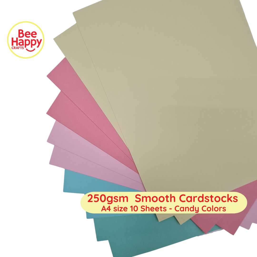Bee Happy 250gsm Smooth Cardstocks 10 Sheets - Deep & Candy Colors