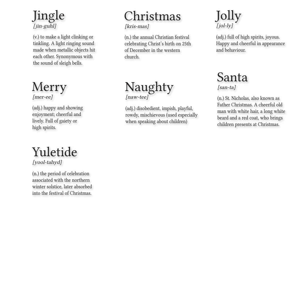Sizzix Clear Stamps Set 7PK - Festive Dictionary Definitions