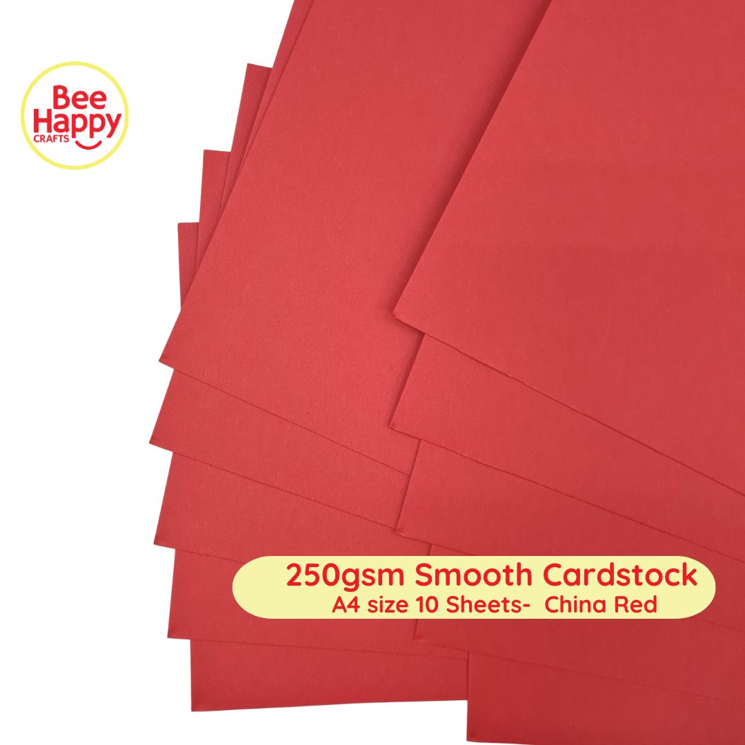 Bee Happy 250gsm Smooth Cardstocks 10 Sheets - Primary Colors