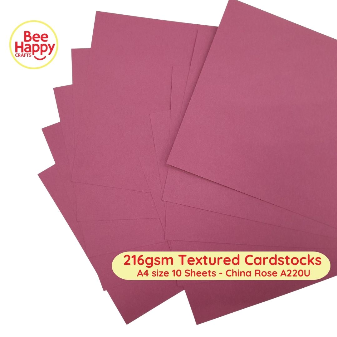 Bee Happy 216gsm Textured Cardstocks A4 Size 10 Sheets - Pastel & Dark Colors