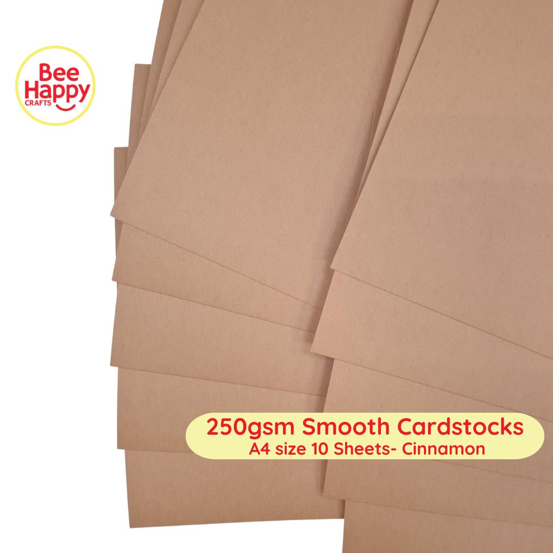 Bee Happy 250gsm Smooth Cardstocks 10 Sheets - Neutrals & Grays
