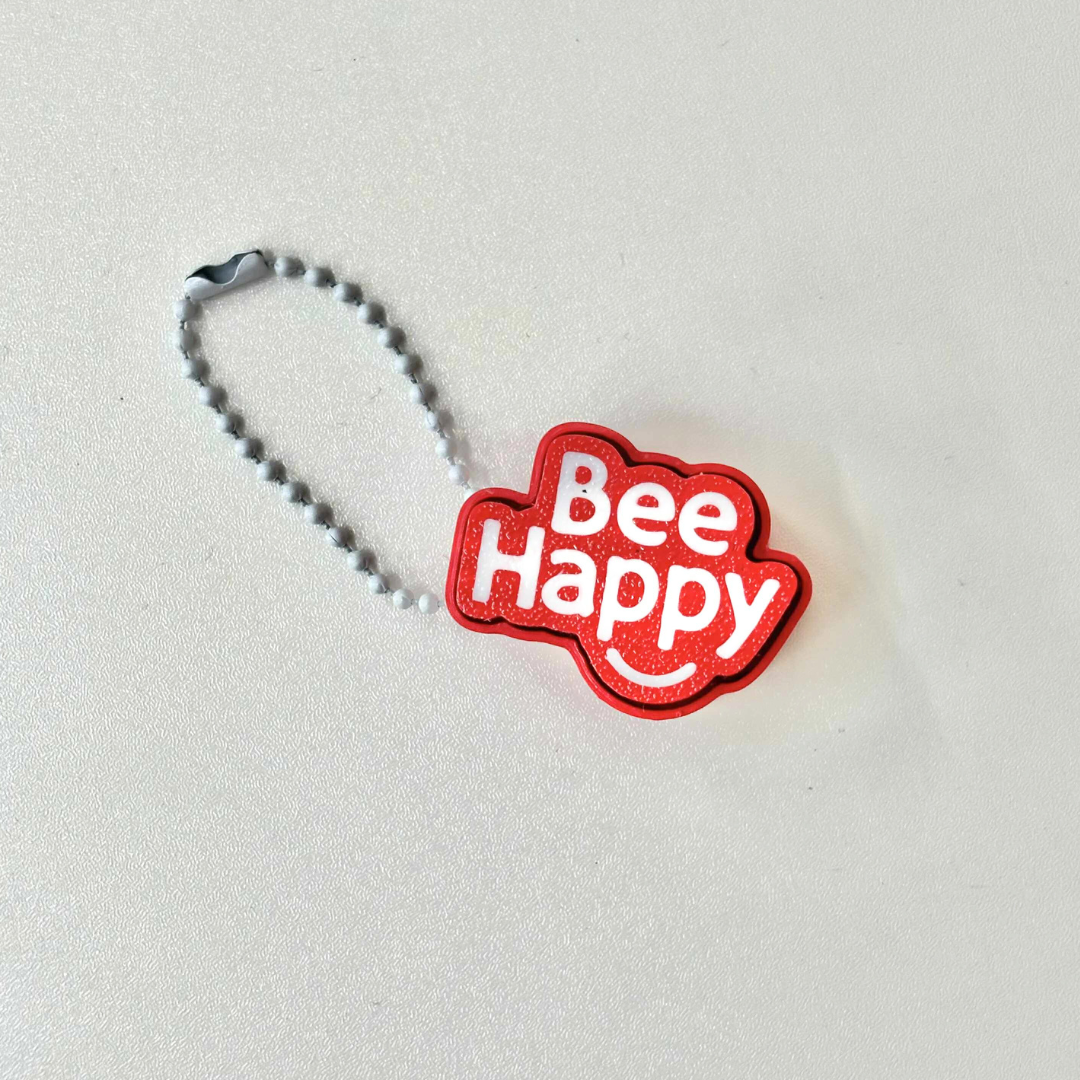 Bee Happy 3D Print Clicker Keychain