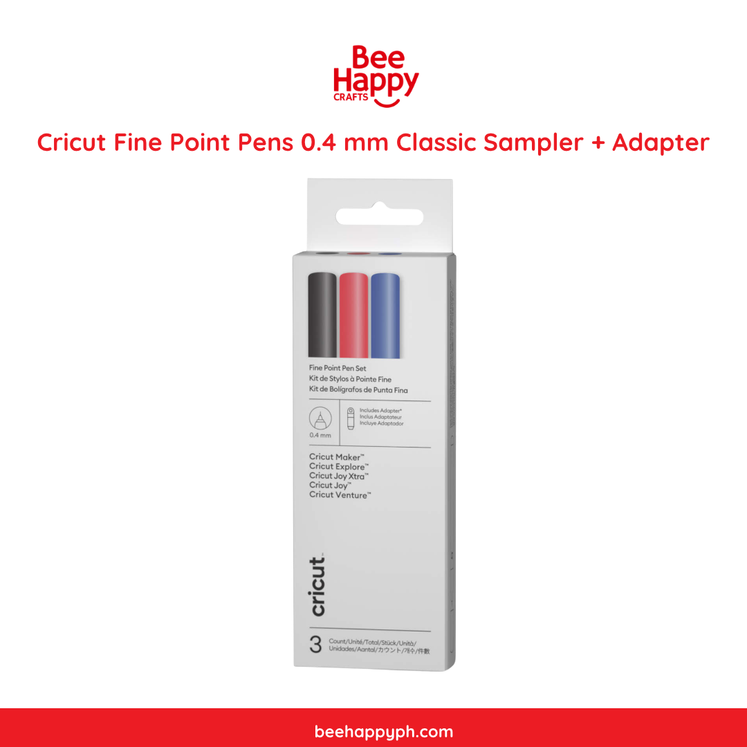 Cricut Fine Point Pens 0.4 mm Classic Sampler 3pcs + Adapter