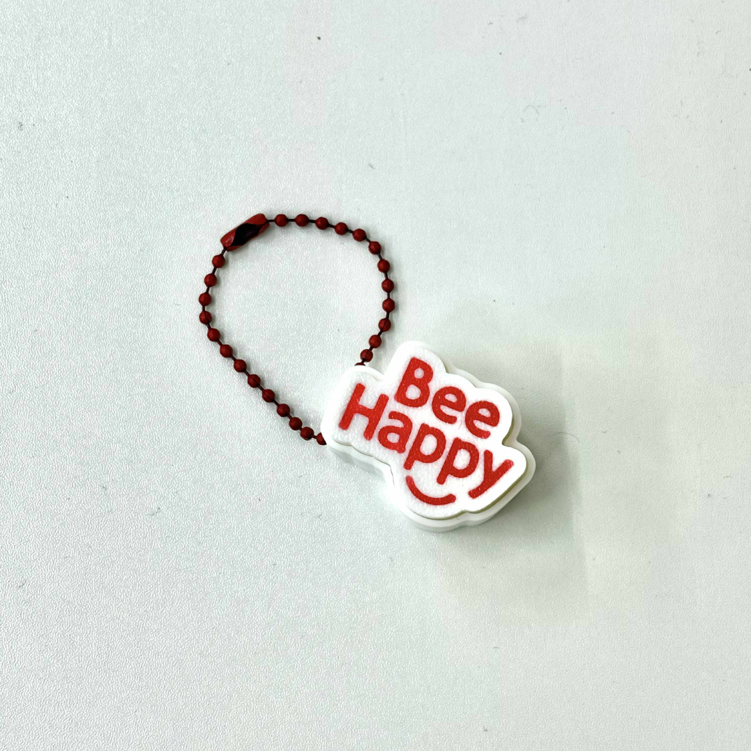 Bee Happy 3D Print Clicker Keychain