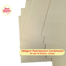 Bee Happy 260gsm Pearlescent Cardstocks A4 Size 10 Sheets - Shadow Neutral & Light Neutrals