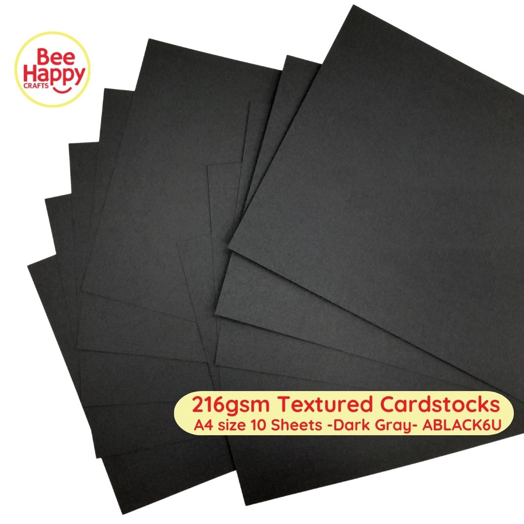 Bee Happy 216gsm Textured Cardstocks A4 Size 10 Sheets - Neutrals & Basics