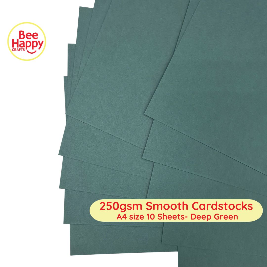Bee Happy 250gsm Smooth Cardstocks 10 Sheets - Deep & Candy Colors