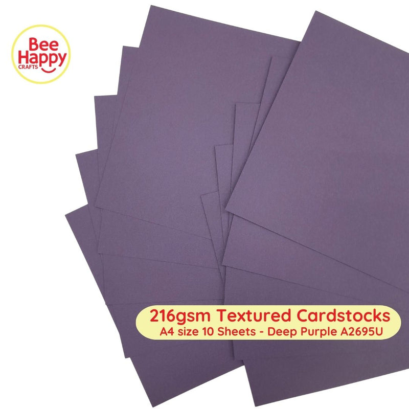 Bee Happy 216gsm Textured Cardstocks A4 Size 10 Sheets - Pastel & Dark Colors