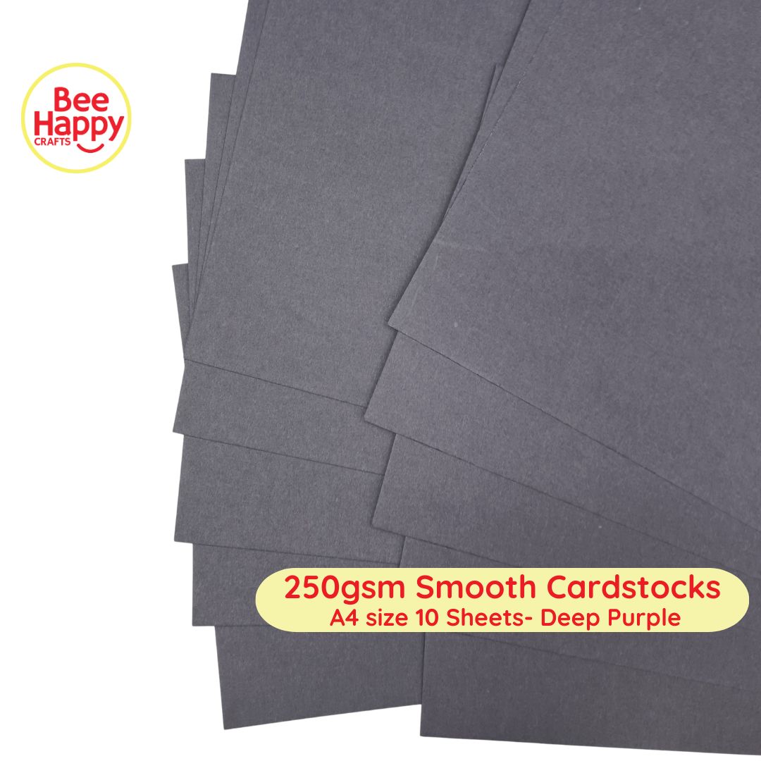 Bee Happy 250gsm Smooth Cardstocks 10 Sheets - Deep & Candy Colors