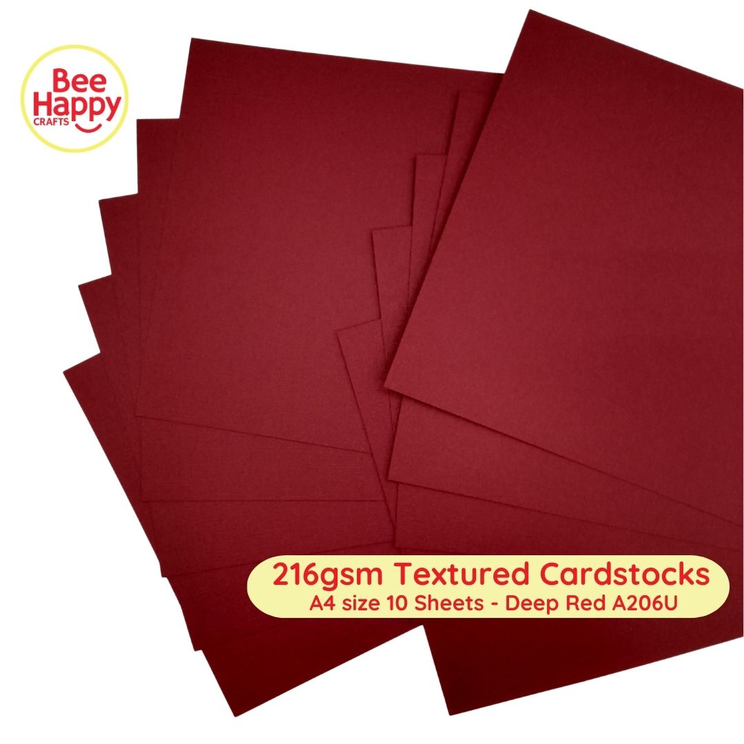 Bee Happy 216gsm Textured Cardstocks A4 Size 10 Sheets - Pastel & Dark Colors