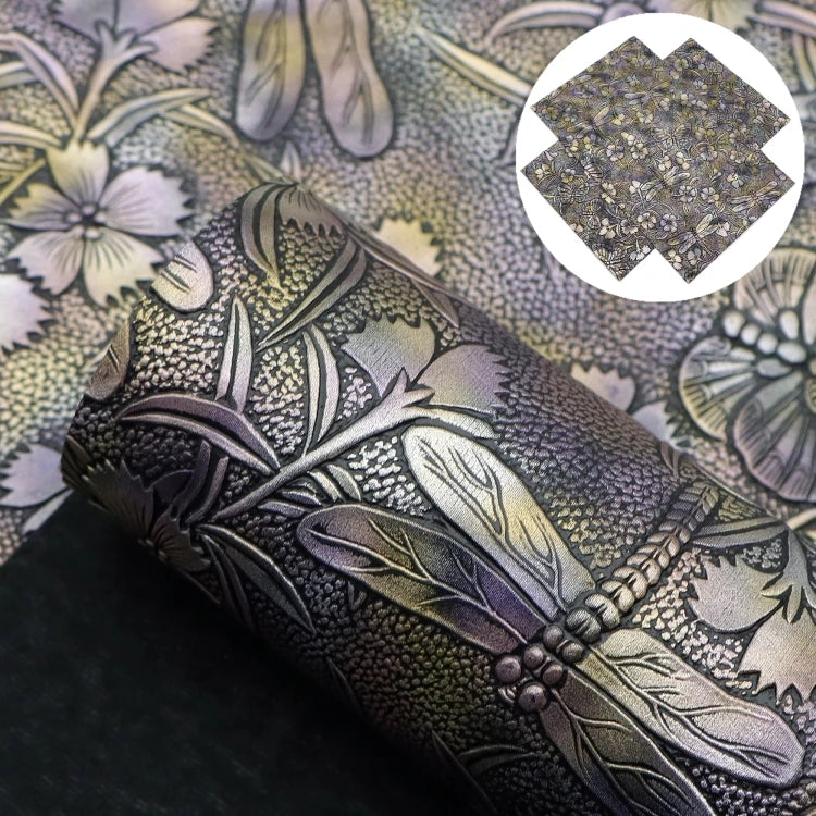 Bee Happy Faux Leather Sheets - Retro Butterfly Dragonfly Embossed