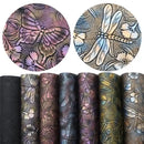Bee Happy Faux Leather Sheets - Retro Butterfly Dragonfly Embossed