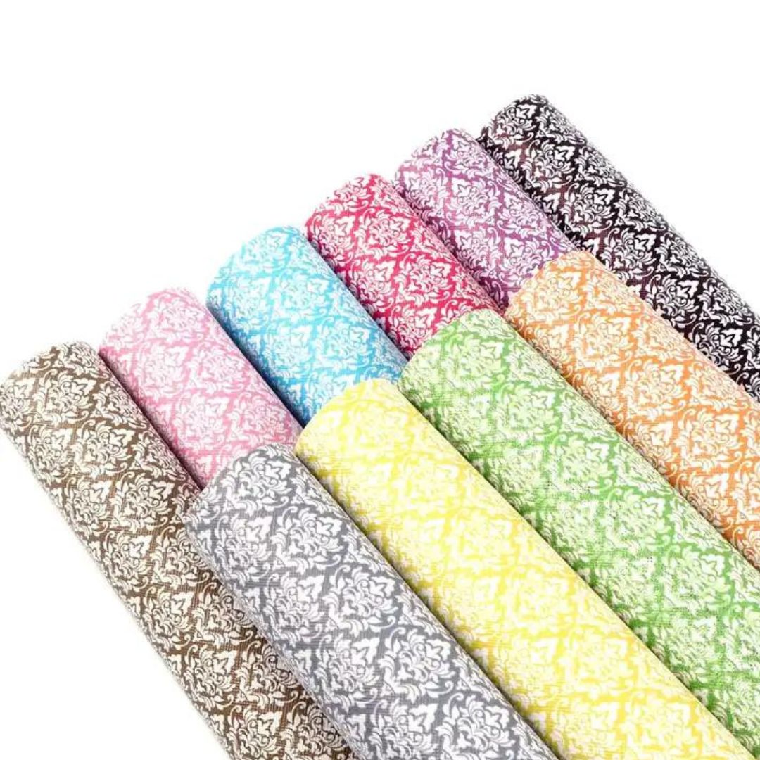 Bee Happy Faux Leather Sheets - Damask