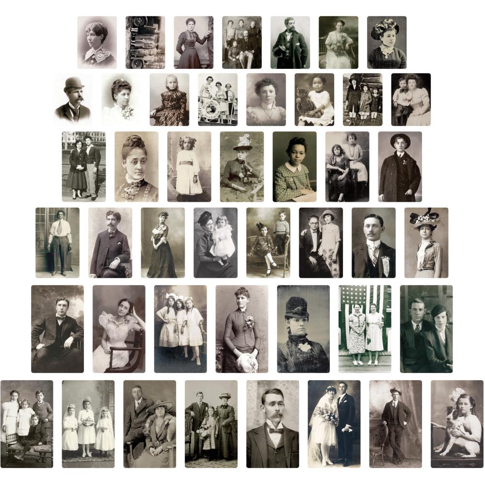 Tim Holtz Idea-Ology Found Relative Vintage Portraits 45/Pcs