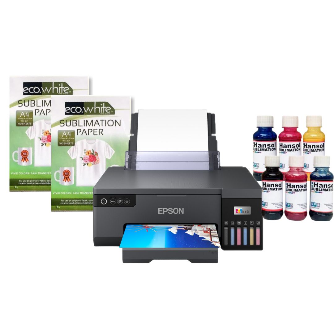 Epson L8050 Sublimation Printing Bundle (L8050 + Hansol Sublimation Inks + Sublimation Sheets)