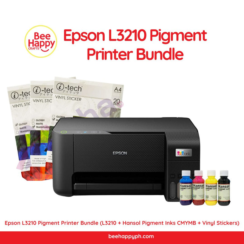 Epson L3210 Pigment Printer Bundle (L3210+ Hansol Pigment Inks + Vinyl Stickers)