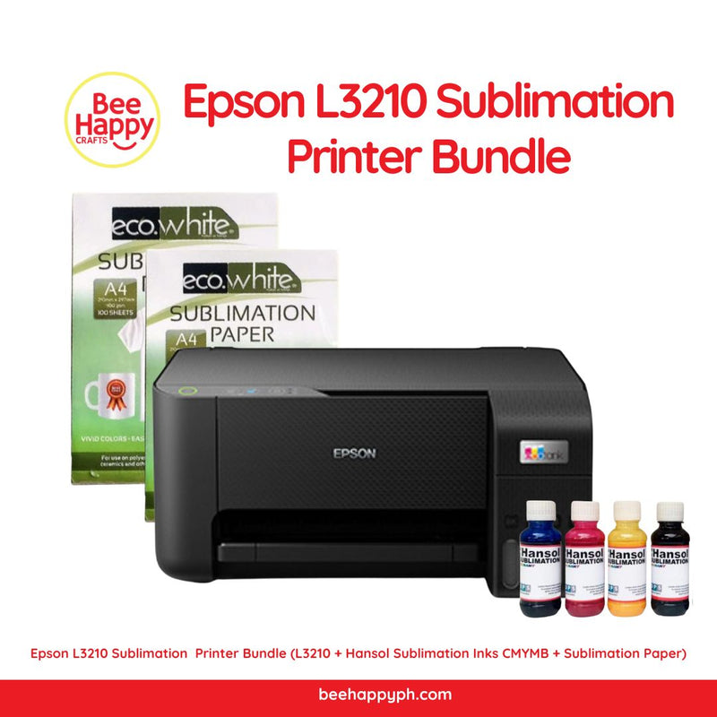 Epson L3210 Sublimation Printer Bundle (L3210+ Hansol Sublimation Inks + Vinyl Stickers)