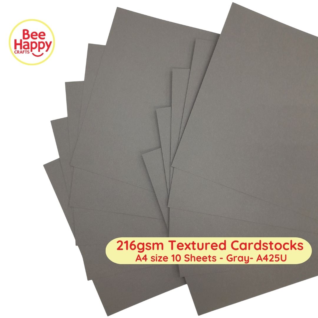 Bee Happy 216gsm Textured Cardstocks A4 Size 10 Sheets - Neutrals & Basics