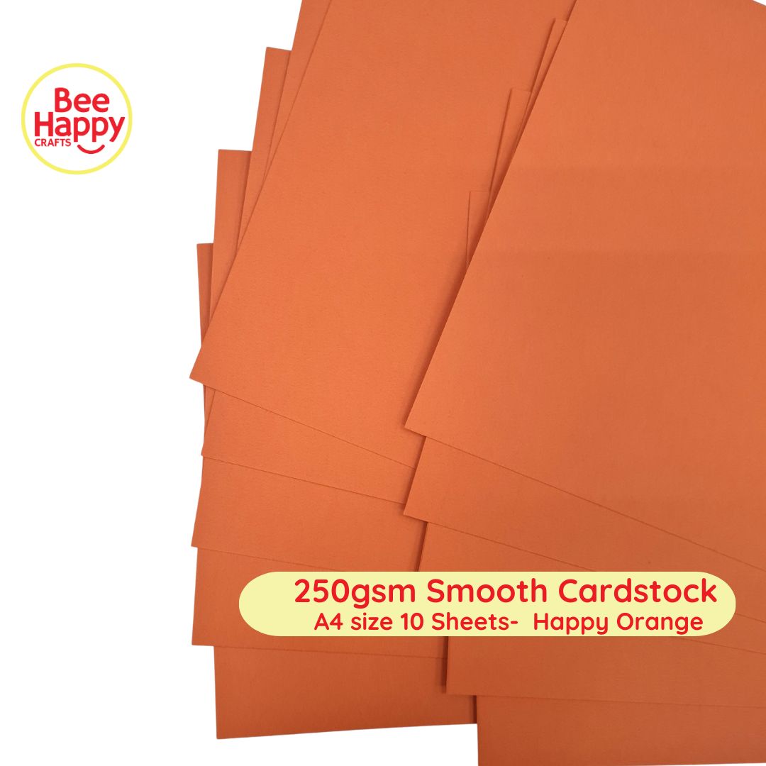 Bee Happy 250gsm Smooth Cardstocks 10 Sheets - Primary Colors