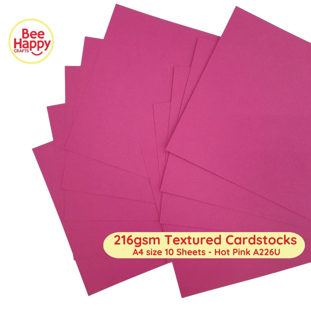 Bee Happy 216gsm Textured Cardstocks A4 Size 10 Sheets - Pastel & Dark Colors