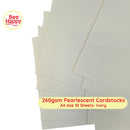 Bee Happy 260gsm Pearlescent Cardstocks A4 Size 10 Sheets - Shadow Neutral & Light Neutrals