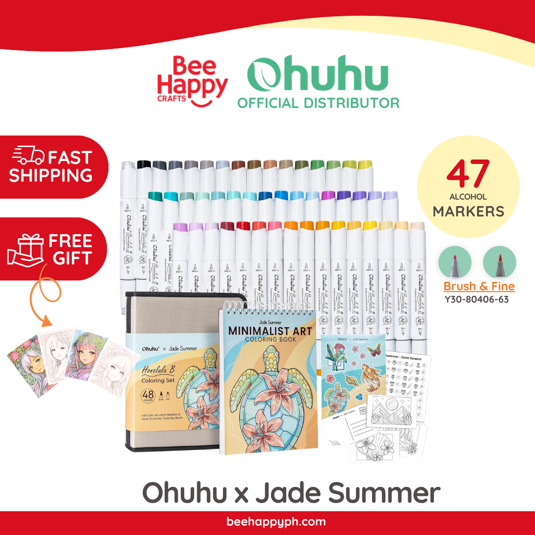 Ohuhu x Jade Summer Coloring Set 47 Alcohol Markers & Coloring Book Y30-80406-63